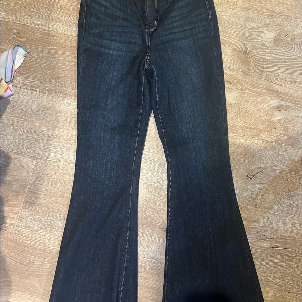 Dark Wash Flare & Wide Leg Jeans